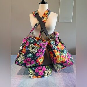 3 Vera Bradley Pink and Orange Floral Travel Bags